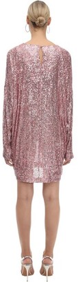 In The Mood For Love Sequined Mini Dress W/ Batwing Sleeves