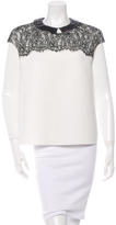 Thumbnail for your product : Robert Rodriguez Lace Paneled Leather Trimmed Top