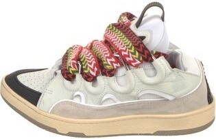 Lanvin Leather Colorblock Pattern Sneakers
