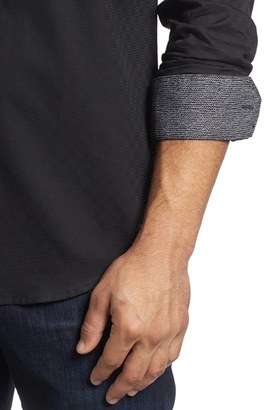 Bugatchi Men's Shaped Fit Grid Print Sport Shirt