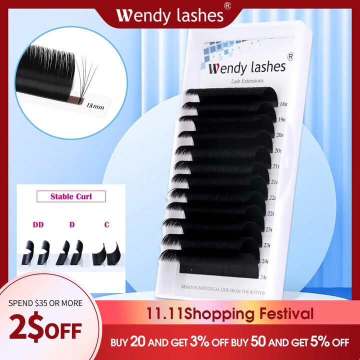 Wendy Lashes Easy Fan Lashes Premade Volume Fans Eyelash Extension Fast Blooming Fans Mink Lashes Natural Silk Lash Extension