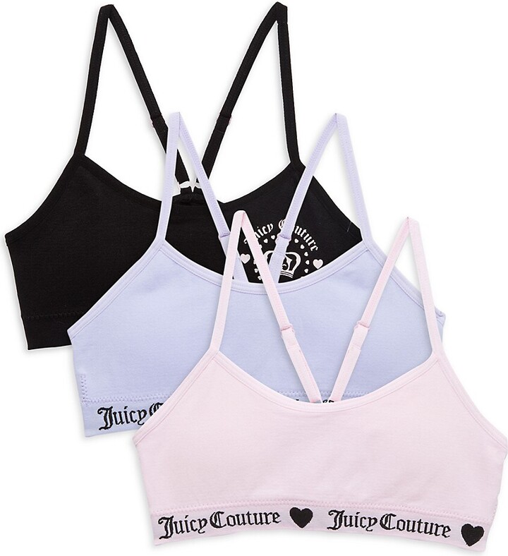 Juicy Couture Girl's 3-Pack Logo Bra - ShopStyle