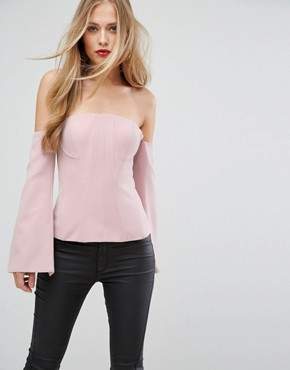 Forever New Going Out Structured Corset top with Long Sleeves