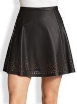 Thumbnail for your product : Joie Senica Laser-Cut Leather Skirt