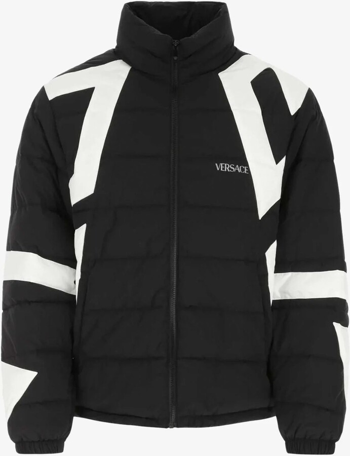 Versace Greca ZipUp Puffer Jacket in Tech Fabric ShopStyle