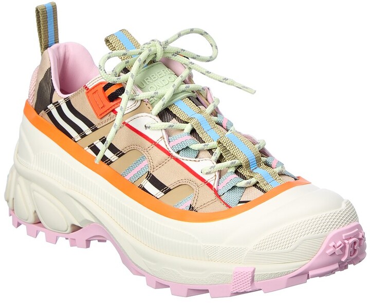 Burberry Arthur Check Canvas Leather Sneaker ShopStyle