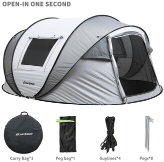 Gyber Echosmile White And Grey Pop Up Tent For 5-8 People