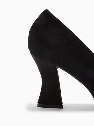 Topshop Flared Heel Court Shoes - Black