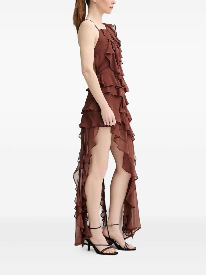 ALOHAS Ruffled Asymmetric Party Dress