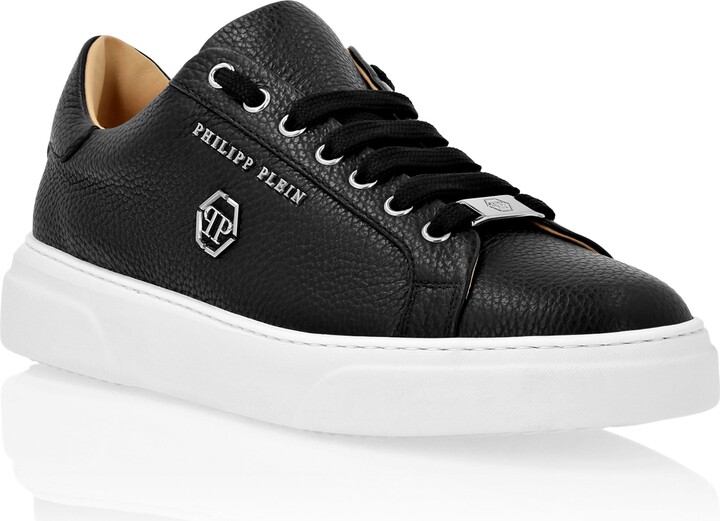 Philipp Plein Leather Lo-Top Sneakers Hexagon