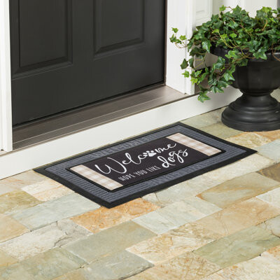 East Urban Home Welcome Dogs Sassafras Switch 22" x 10" Non-Slip Outdoor Door Mat