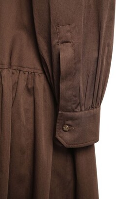 ワンピース S MAX MARA MUD POPLIN OLIMPIA SHIRT DRESS Max Mara Olimpia Tiered Cotton-Poplin Midi Shirt Dress