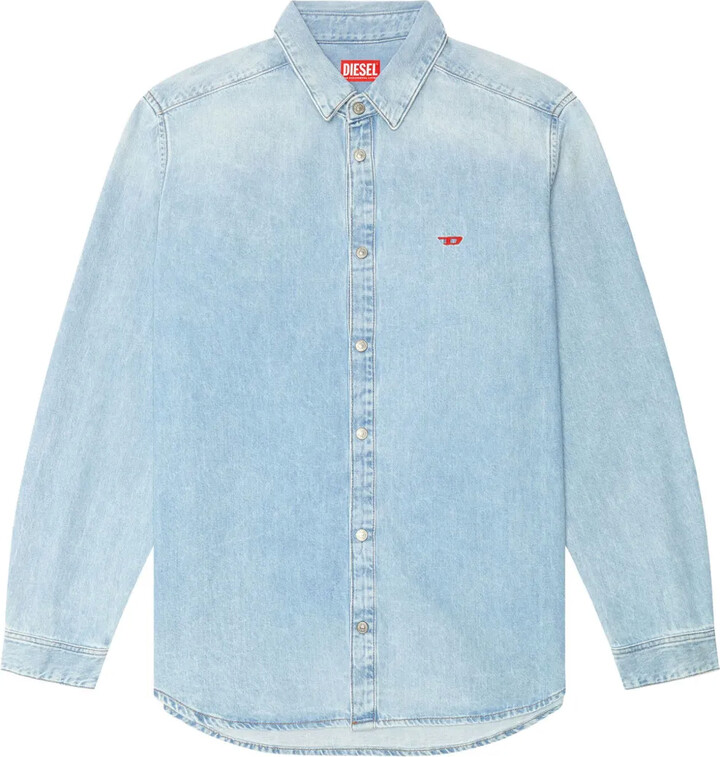 Diesel D-SIMPLY logo-embroidered denim shirt