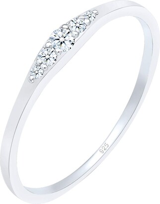 Diamore Elli DIAMONDS Ring Women Engagement with Diamond (0.07 ct) Bridal in 925 Sterling Silver