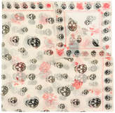 Alexander McQueen skull and rose print scarf
