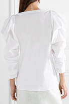 Thumbnail for your product : Carolina Herrera Cotton-blend Poplin Blouse - White