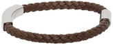 Thumbnail for your product : HUGO BOSS Brown Leather Braided Benn Bracelet