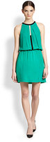 Thumbnail for your product : Yigal Azrouel Cut25 by Silk Contrast-Trimmed Split Front & Back Dress