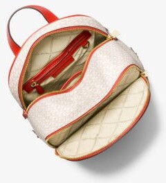 Michael Kors Rhea Medium Color-Block Logo Backpack Pink White
