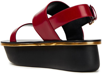 Marni Glossed-leather Platform Sandals