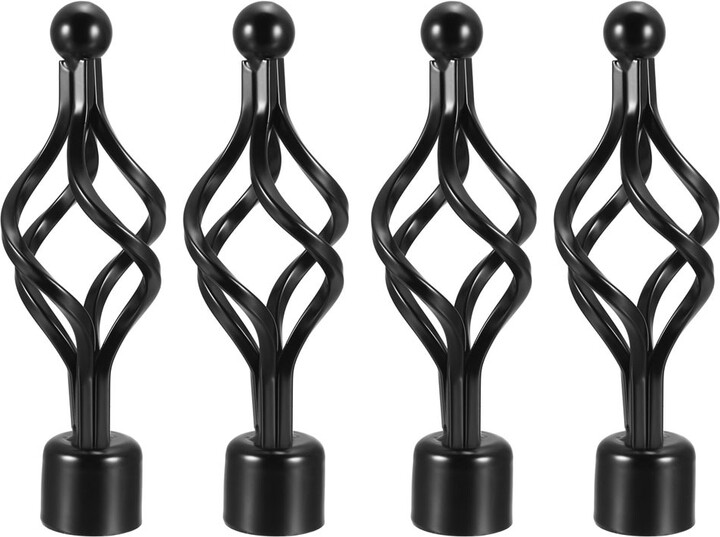 Unique Bargains Curtain Rod Finials Iron Cap End for 28mm Drapery Pole