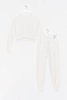 Thumbnail for your product : Nasty Gal Womens Morning Meeting Knitted Ribbed Jogger Lounge Set - White - S