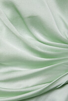 Thumbnail for your product : alexanderwang.t Draped Silk-charmeuse Mini Shirt Dress - Green