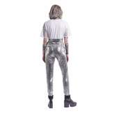 Thumbnail for your product : Okayla - White Twist Front Crop Top with Metallic Silver Panel & Mesh