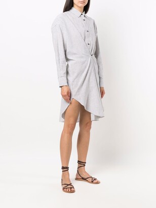 Etoile Isabel Marant Asymmetric Striped Shirt Dress