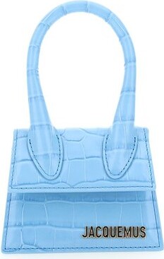 Jacquemus Le Chiquito Long Croc-effect Leather Tote in Blue