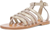 Thumbnail for your product : K. Jacques Agopos Suede Interbi Gladiator Sandals in Nude & Gold
