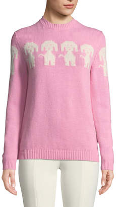 Moncler Grenoble Long-Sleeve Dog-Intarsia Pullover Sweater