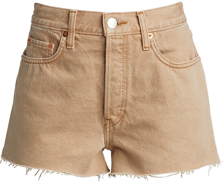 RE/DONE High-Rise Khaki Shorts - ShopStyle