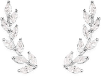 Riah Fashion Silver Danity Vine Crawler Earrings