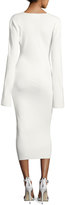 Thumbnail for your product : SOLACE London Raina V-Neck Fitted Midi Dress, Cream