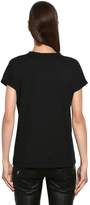 Thumbnail for your product : Balmain Logo Flocked Cotton Jersey T-shirt
