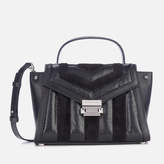 Thumbnail for your product : MICHAEL Michael Kors Women's Whitney Snake Suede Leather Mix Medium Satchel - Black