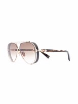 Thumbnail for your product : Balmain Eyewear Captaine aviator tinted sunglasses