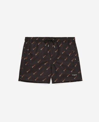 The Kooples Printed swim shorts with tigers and letters
