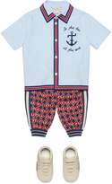 Thumbnail for your product : Gucci Baby shirt with anchor embroidery
