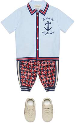 Gucci Baby shirt with anchor embroidery