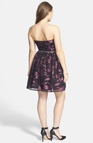 Thumbnail for your product : a. drea Appliquéd Strapless Skater Dress with Embellished Waist