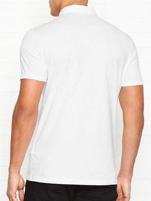 Versace Medusa Head Gold Logo Polo Shirt- White