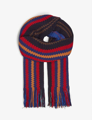 Missoni Zig-zag stripe knitted scarf