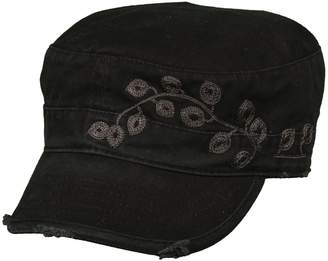 Dorfman Pacific Women's Cotton Vine Embroidery Military Cadet Hat
