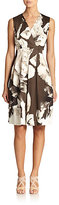 Thumbnail for your product : Lafayette 148 New York Junette Rose-Print Pleated Dress
