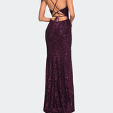 Thumbnail for your product : La Femme Sequin Long Prom Dress with Wrap Style Front