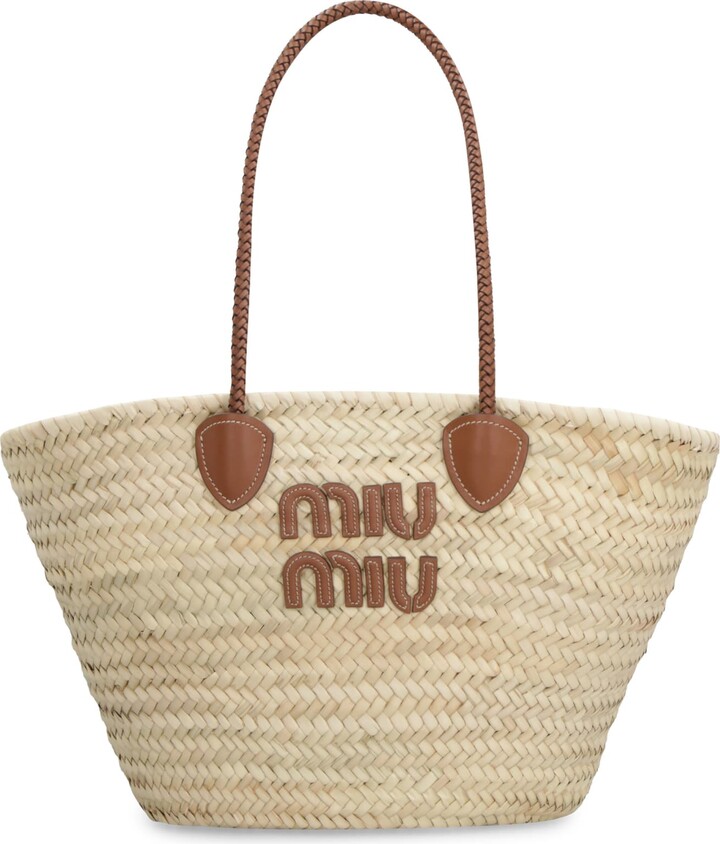 Miu Miu Raffia Tote Bag ShopStyle