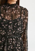 Thumbnail for your product : Forever 21 Contemporary Floral Chiffon High-Neck Dress