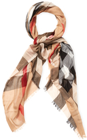 Thumbnail for your product : Burberry Lightweight Check Cashmere & Silk Scarf, 80" x 19"